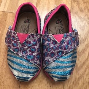 Glitter print bob shoes